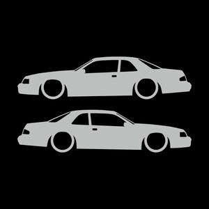 Set van 2 autosilhouet-stickers voor de Ford Thunderbird 9e generatie coupé Light Grey