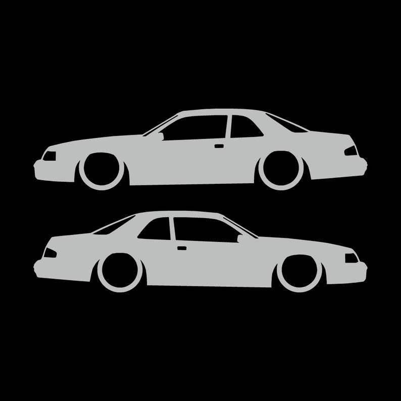 Set van 2 autosilhouet-stickers voor de Ford Thunderbird 9e generatie coupé Light Grey