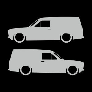 Set Of 2 Lowered Van Silhouette Decal Stickers For Ford Escort Mk1 Light Grey