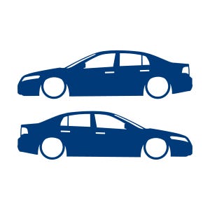 Set Of 2 Lowered Car Silhouette Decal Stickers For Acura TL UA6 2004-08 3rd Gen Sedan Blue