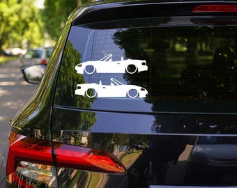 2x Lowered Car Decal Stickers for Mazda MX5 Miata Convertible NB facelift JDM