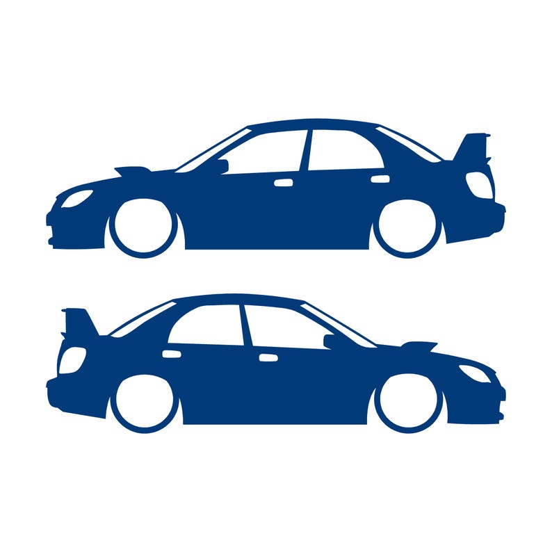Set Of 2 Car Silhouette Decal Stickers For Subaru Impreza WRX STI 2nd Gen Hawk Eye Blue