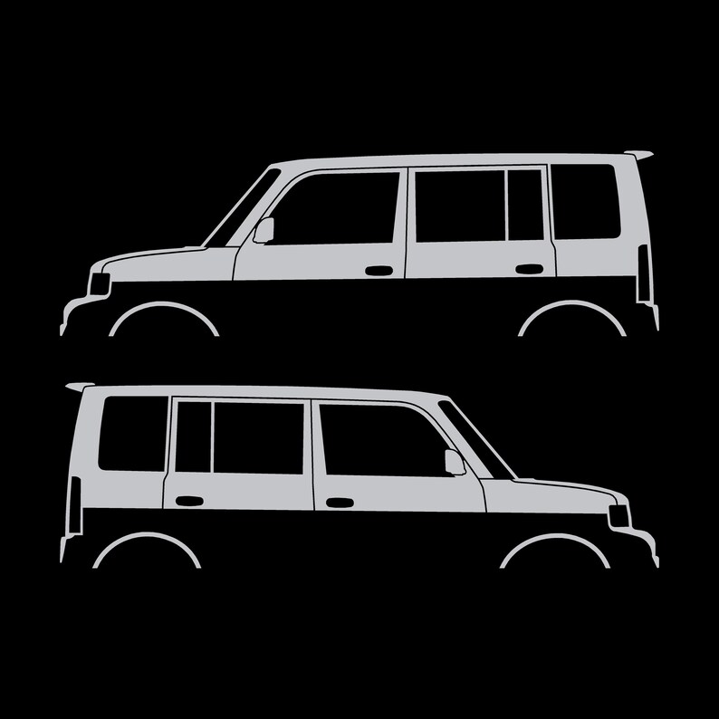 Set Of 2 Lowered Car Silhouette Decal Stickers For Scion Xb 1st Gen Silver