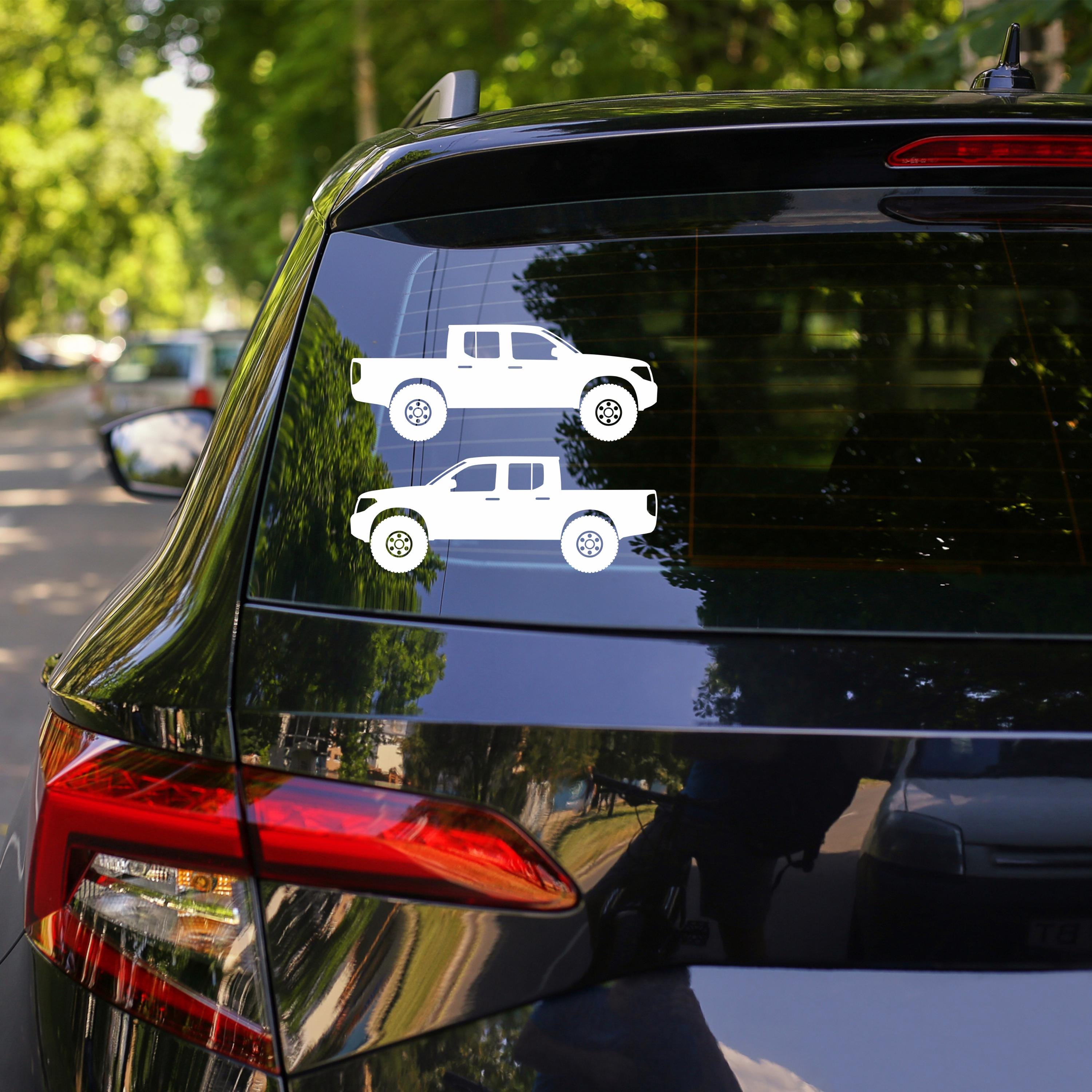2x Lifted 4x4 Truck Decal Stickers for Nissan Frontier Navara Double Cab Pickup SVG