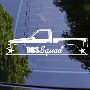 OBS Squad Pickup Truck Decal Sticker for Chevrolet Silverado C1500 Stepside 1987-1998