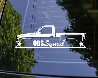 OBS Squad Pickup Truck Decal Sticker for Chevrolet Silverado C1500 Stepside 1987-1998