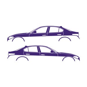 Set Of 2 Car Silhouette Decal Stickers For Alfa Romeo Giulia 952 2016 Sedan Purple