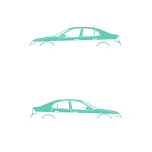 Juego de 2 pegatinas decorativas con silueta de coche rebajado para Saab 9-3 Early Spec 2nd Gen Sedan Mint