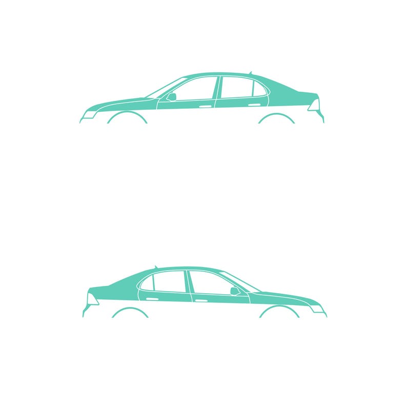 Juego de 2 pegatinas decorativas con silueta de coche rebajado para Saab 9-3 Early Spec 2nd Gen Sedan Mint