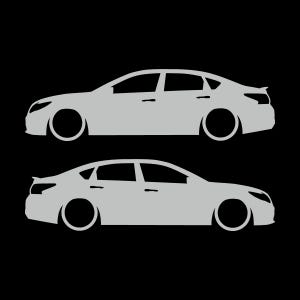 Set Of 2 Car Silhouette Decal Stickers For Nissan Altima 5th Gen Facelift 2016-18 Light Grey
