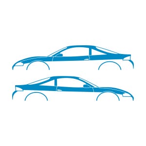 Set Of 2 Car Silhouette Decal Stickers For Mitsubishi Eclipse 2nd Gen 2Gb 1997-99 GS-T GSX Light Blue
