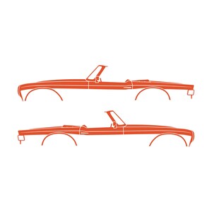 Set Of 2 Car Silhouette Decal Stickers For Triumph TR6 Orange