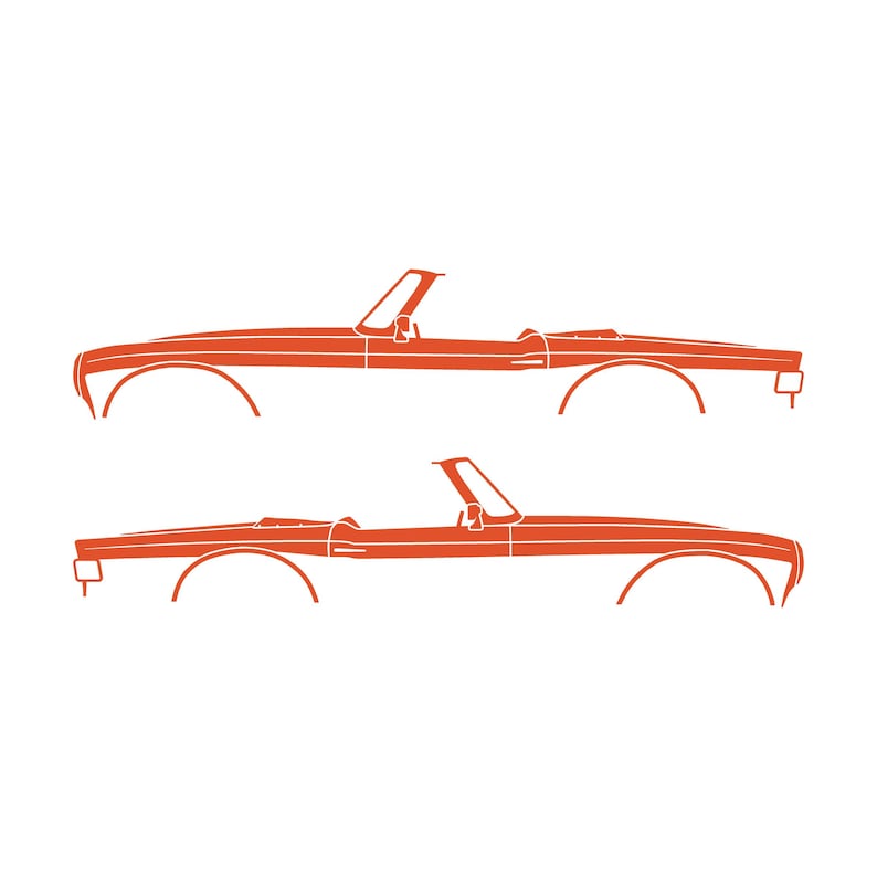 Set Of 2 Car Silhouette Decal Stickers For Triumph TR6 Orange
