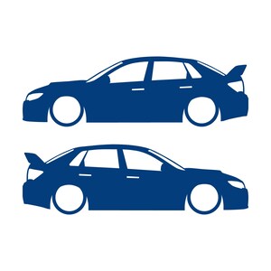 Set mit 2 Auto-Silhouette-Aufklebern für Subaru WRX STI VA 2014 Limousine Blau