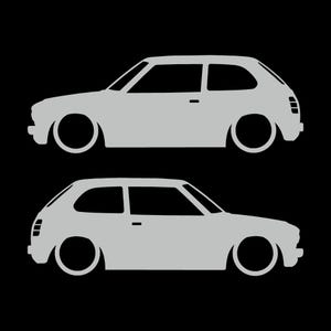 Set di 2 adesivi a forma di silhouette per auto Honda Civic EG Hatch Si 5a generazione B16 JDM Light Grey