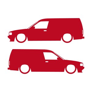 Juego de 2 pegatinas decorativas con silueta de furgoneta rebajada para Rover Maestro Rojo