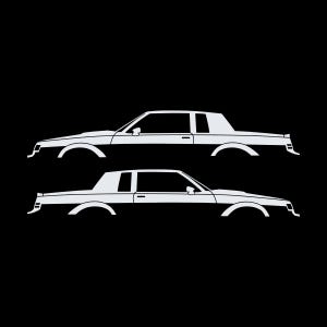 Set Of 2 Car Silhouette Decal Stickers For Buick Grand National Coupe image 3