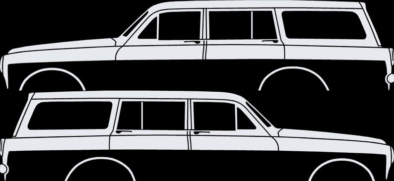 Juego de 2 pegatinas con silueta de coche para Volvo Amazon 122 Wagon Blanco