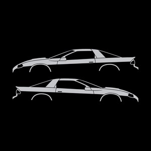 Set Of 2 Car Silhouette Decal Stickers For Chevrolet Camaro SS 4th Gen 1998-2002 Coupe Silver