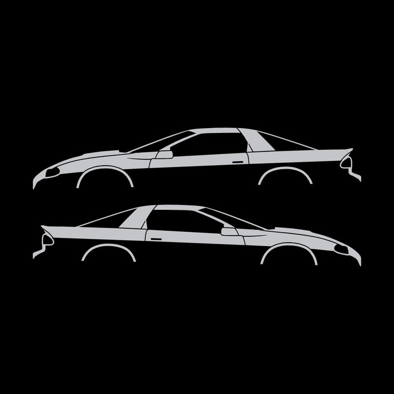 Set Of 2 Car Silhouette Decal Stickers For Chevrolet Camaro SS 4th Gen 1998-2002 Coupe Silver