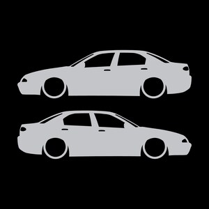 Set mit 2 Aufklebern für tiefergelegte Alfa Romeo 166 Silber