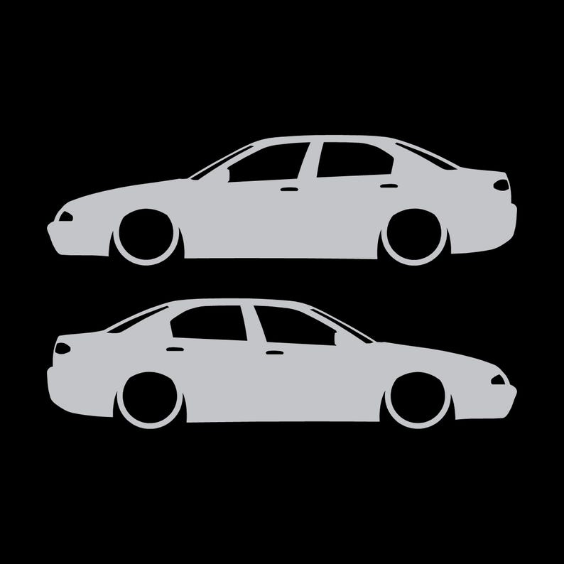 Set mit 2 Aufklebern für tiefergelegte Alfa Romeo 166 Silber