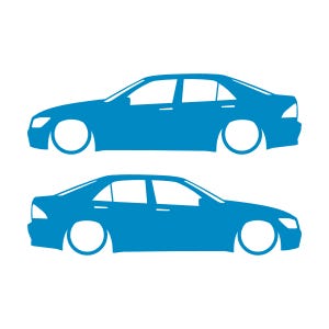 Set Of 2 Lowered Car Silhouette Decal Stickers For Toyota Altezza Light Blue