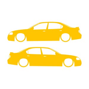 Juego de 2 pegatinas decorativas con silueta de coche rebajado para Nissan Maxima de 5ª generación. Amarillo