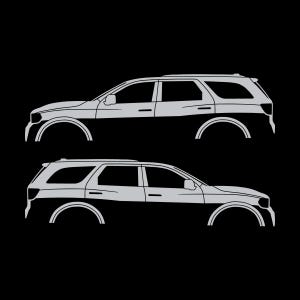 Set Of 2 Car Silhouette Decal Stickers For Dodge Durango 3rd Gen Silver