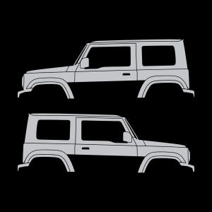 Set Of 2 Car Silhouette Decal Stickers For Suzuki Jimny 4th Gen 2018- Silver