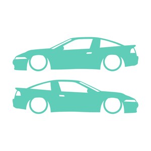 Juego de 2 pegatinas decorativas con silueta de coche rebajado para Mitsubishi Eclipse 1G de primera generación. Mint