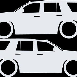 Set med 2 sänkta silhuettdekaler för GMC Yukon 4:e generationens SLT 2015-20 bild 4