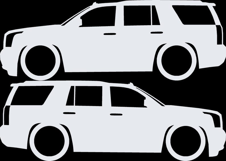 Set med 2 sänkta silhuettdekaler för GMC Yukon 4:e generationens SLT 2015-20 bild 4