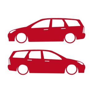 Set Of 2 Car Silhouette Decal Stickers For Ford Cortina Mk1 Estate Wagon Red
