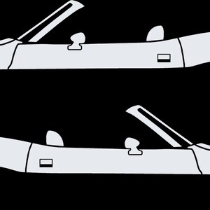 Set Of 2 Car Silhouette Decal Stickers For Dodge Challenger Classic Convertible White