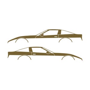 Set Of 2 Car Silhouette Decal Stickers For Chevrolet Corvette C4 Coupe Gold