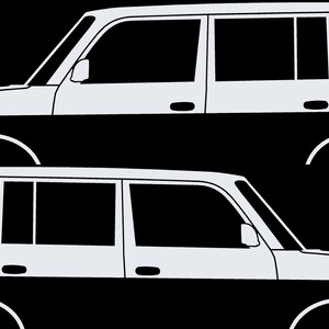 Set Of 2 Lowered Car Silhouette Decal Stickers For Scion Xb 1st Gen White