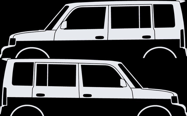 Set Of 2 Lowered Car Silhouette Decal Stickers For Scion Xb 1st Gen White