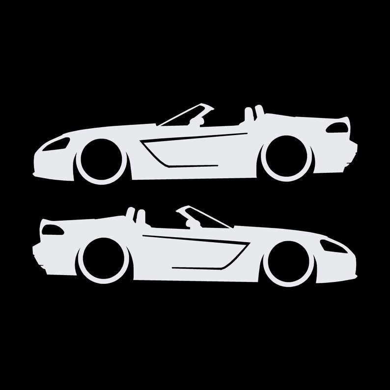 Set Of 2 Lowered Car Silhouette Decal Stickers For Dodge Viper 3rd Gen Roadster image 3