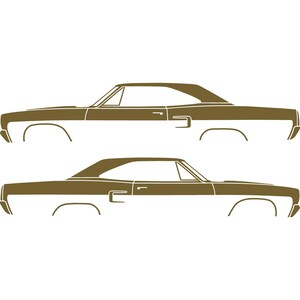 Set Of 2 Car Silhouette Decal Stickers For Classic Muscle For Plymouth Satellite 1973-74 Gold
