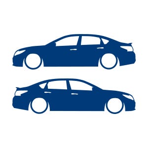 Set Of 2 Car Silhouette Decal Stickers For Nissan Altima 5th Gen Facelift 2016-18 Blue