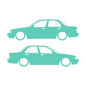 Juego de 2 pegatinas decorativas con silueta de coche rebajado para JDM para Nissan Sentra SE-R Mint