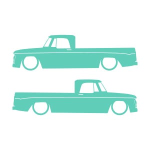 Set Of 2 Car Silhouette Decal Stickers For 1961-65 Dodge D100 Sweptline Long Bed 1st Gen Mint