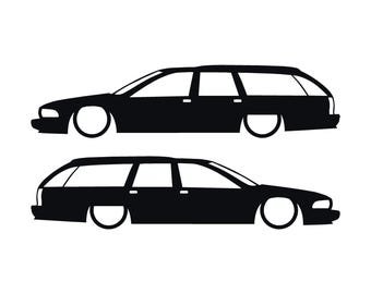 Set Of 2 Car Silhouette Decal Stickers For Chevrolet Caprice 4th Gen Station Wagon