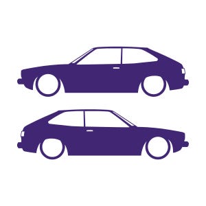 Set Of 2 Lowered Car Silhouette Decal Stickers For Honda Accord Hatch 1st Gen Classic Hatchback Purple