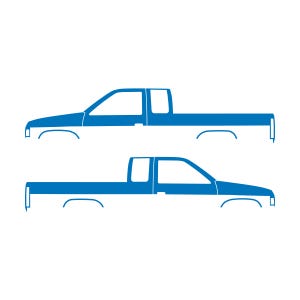 Set Of 2 Truck Silhouette Decal Stickers For Nissan D21 Hardbody King Cab Pickup Sky Blue