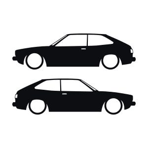 Set Of 2 Lowered Car Silhouette Decal Stickers For Honda Accord Hatch 1st Gen Classic Hatchback Black