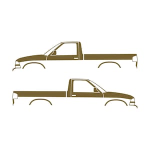 Set Of 2 Car Silhouette Decal Stickers For Chevrolet Avalanche 2nd Gen Gold