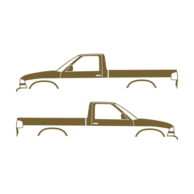 Set Of 2 Car Silhouette Decal Stickers For Chevrolet Avalanche 2nd Gen Gold