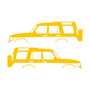Set Of 2 Lifted Car Silhouette Decal Stickers For Land Rover Discovery 1 2 Classic Yellow